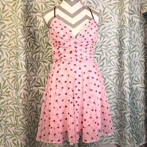 Altar'd State "Caty" Pink Heart Dress - Size M - WORN ONCE !